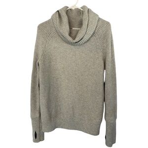 Market & Spruce Gray Cowl Neck Waffle Knit Sweater Small | Cozy Loungecore